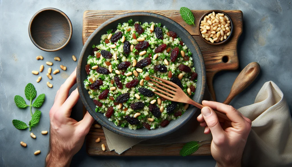 Inicio 8 Tabule con pasas y pinones