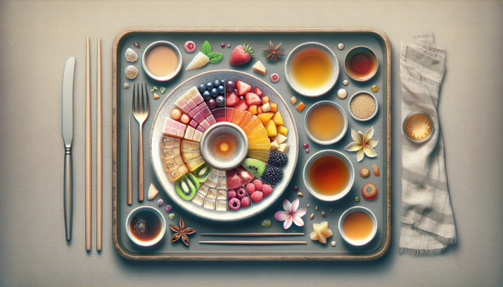 Anmitsu postre de agar con frutas y salsa dulce