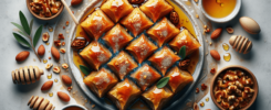 Baklava Postre de hojaldre con nueces y miel