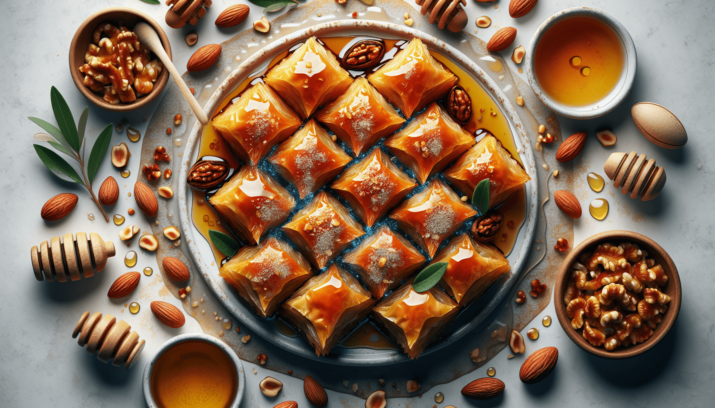 Baklava Postre de hojaldre con nueces y miel