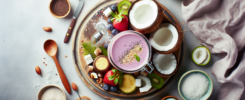 Descubre la receta del sabroso y saludable BATIDO DE COCO 2 Batido de Coco y Taro