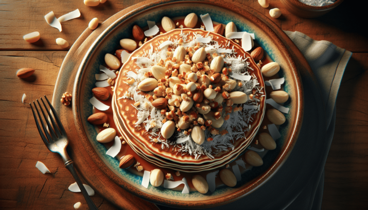 Deliciosos HOTCAKES DE COCO Y NUEZ DE MACADAMIA: una receta saludable y sabrosa para disfrutar 3 Hotcakes de Coco y Nuez de Macadamia