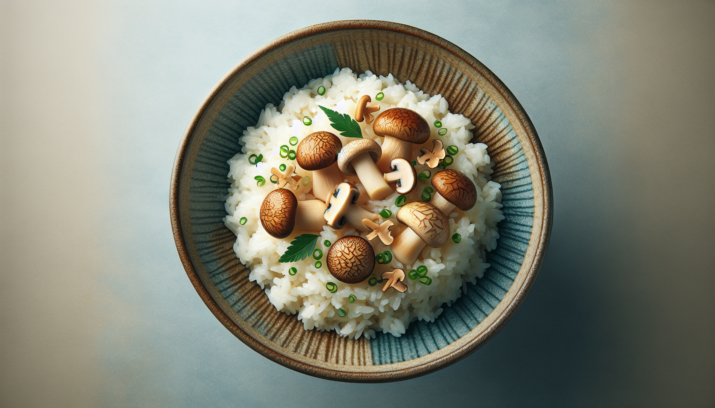 Matsutake Gohan arroz cocido con setas matsutake