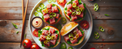 Mini Hamburguesas de Ahi Poke