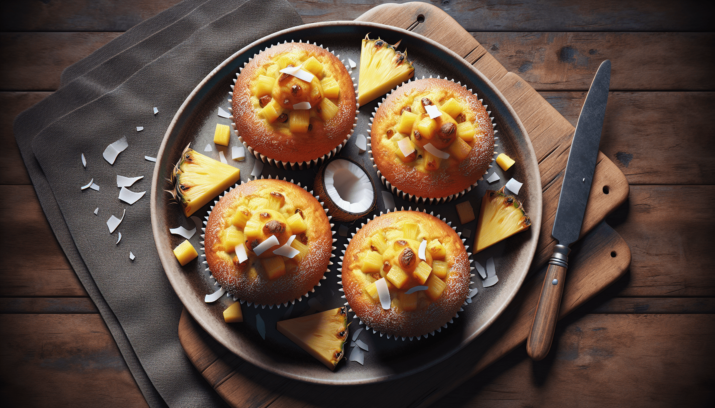 DELICIOSA RECETA DE MUFFINS DE COCO Y PIÑA: saludables y sabrosos 10 Muffins de Coco y Piña