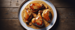 POULET À LA CRÈME DE CALVADOS (POLLO A LA CREMA DE CALVADOS)