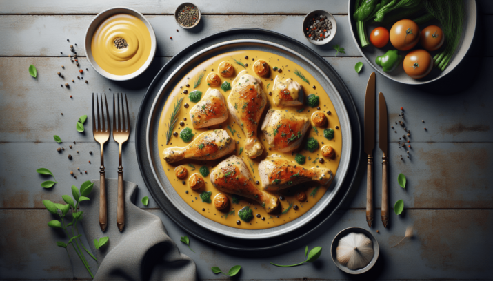 POULET À LA MOUTARDE (POLLO A LA MOSTAZA)