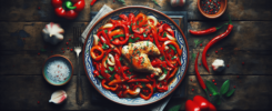 Receta saludable y sabrosa de POULET BASQUAISE (POLLO A LA VASCA) perfecta para tu dieta 3 POULET BASQUAISE (POLLO A LA VASCA)