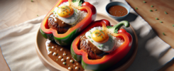 PIMIENTOS RELLENOS DE LOCO MOCO: deliciosa y saludable receta para saborear 2 Pimientos Rellenos de Loco Moco