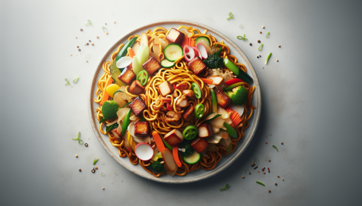 Yakisoba (fideos fritos con vegetales y carne)